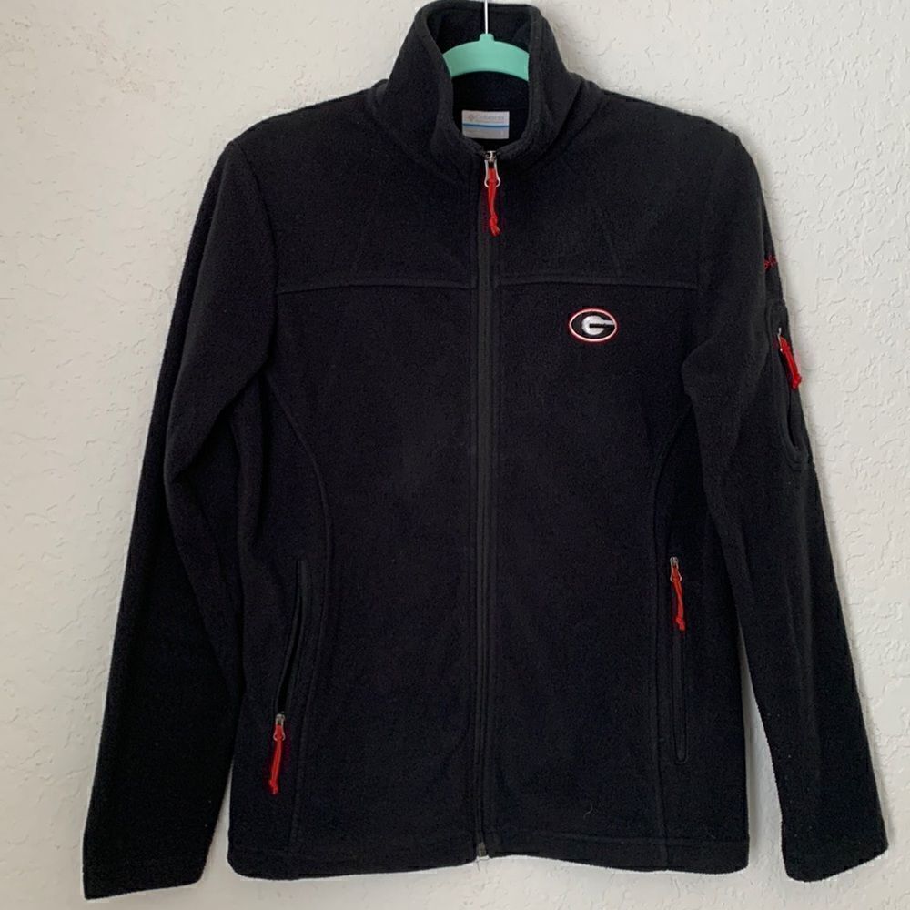 Columbia Black Full Zip Embroidered Jacket. Size S